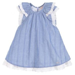 Lili Gaufrette Cotton Chambray Dress, 18M
